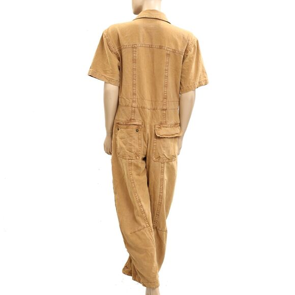 Free People We The Free Utility Coverall Jumpsuit Barrel Leg Cotton M NEW 282452 - Picture 3 of 4
